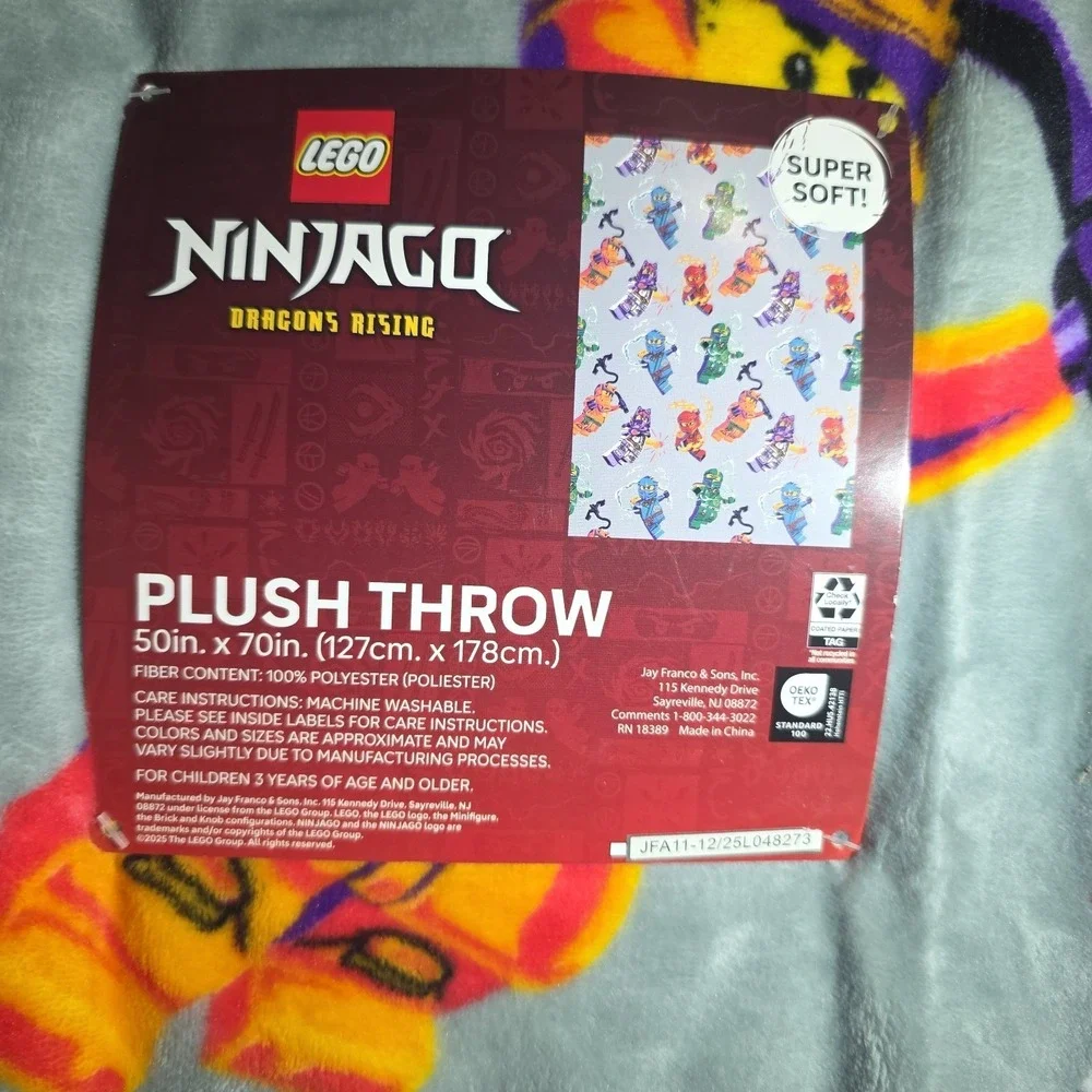 LEGO Ninjago Dragons Rising‎ Plush Throw Blanket 50